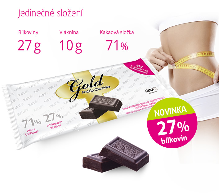 Proteinová čokoláda KetoFit Gold 71%